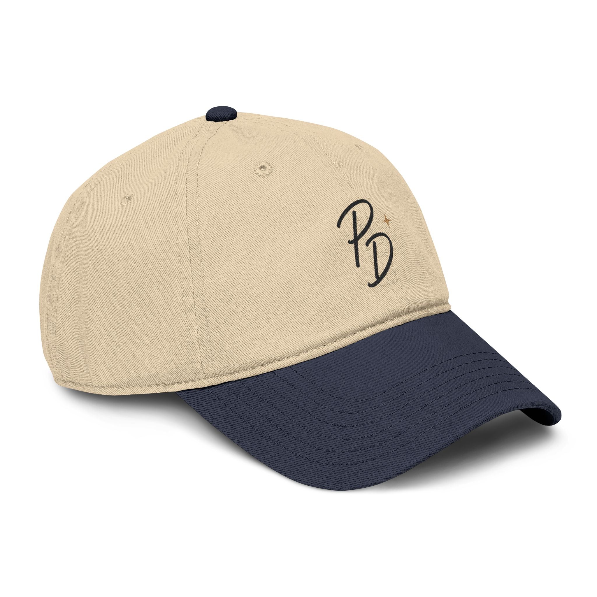 Washed Baseball Cap — Embroidered "PB" Logo Vintage Dad Hat