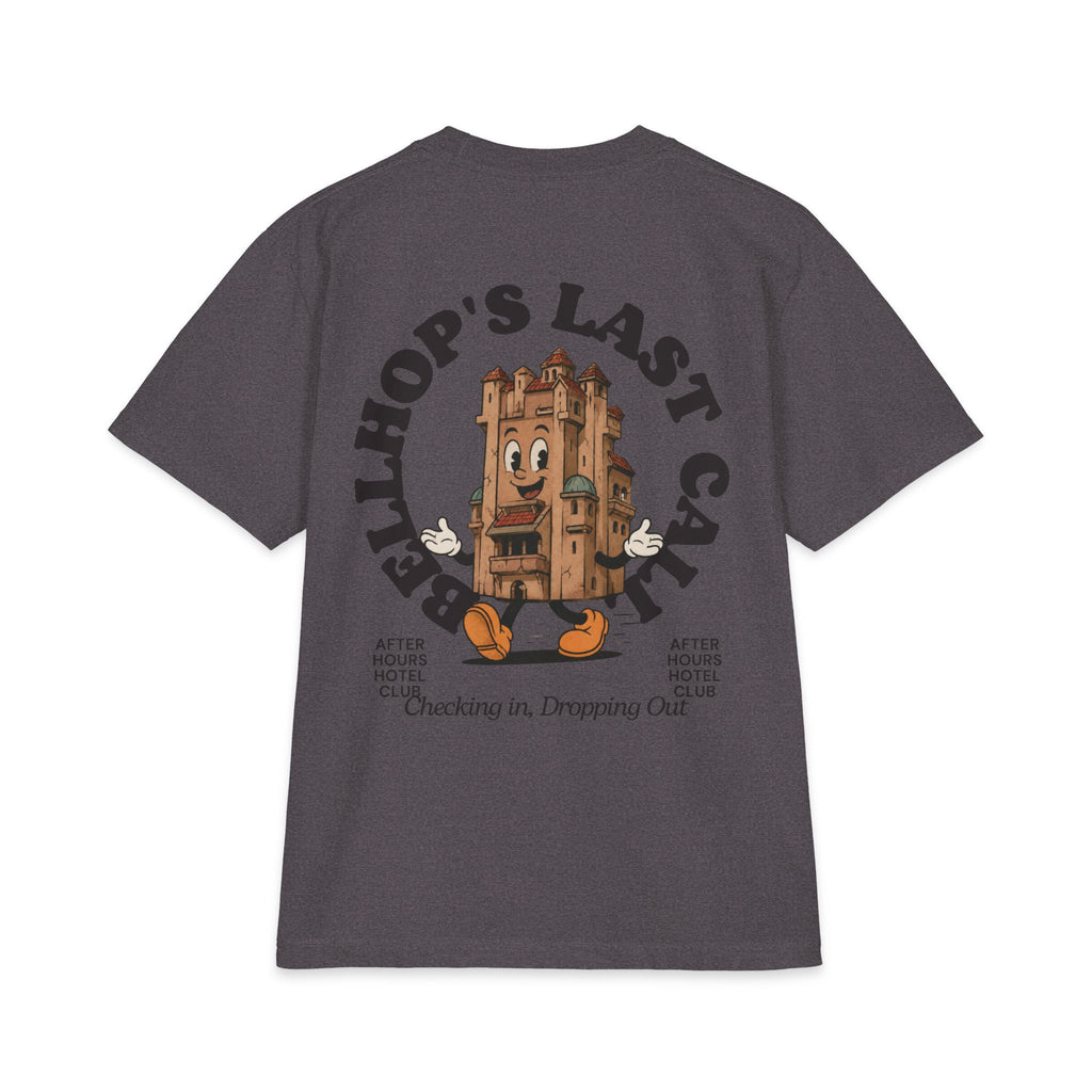 Bellhop’s Last Call Short Sleeve Tee — Vintage Hotel Mascot Graphic