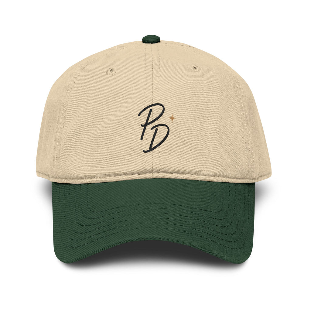Washed Baseball Cap — Embroidered "PB" Logo Vintage Dad Hat