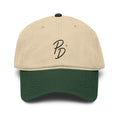 Washed Baseball Cap — Embroidered "PB" Logo Vintage Dad Hat