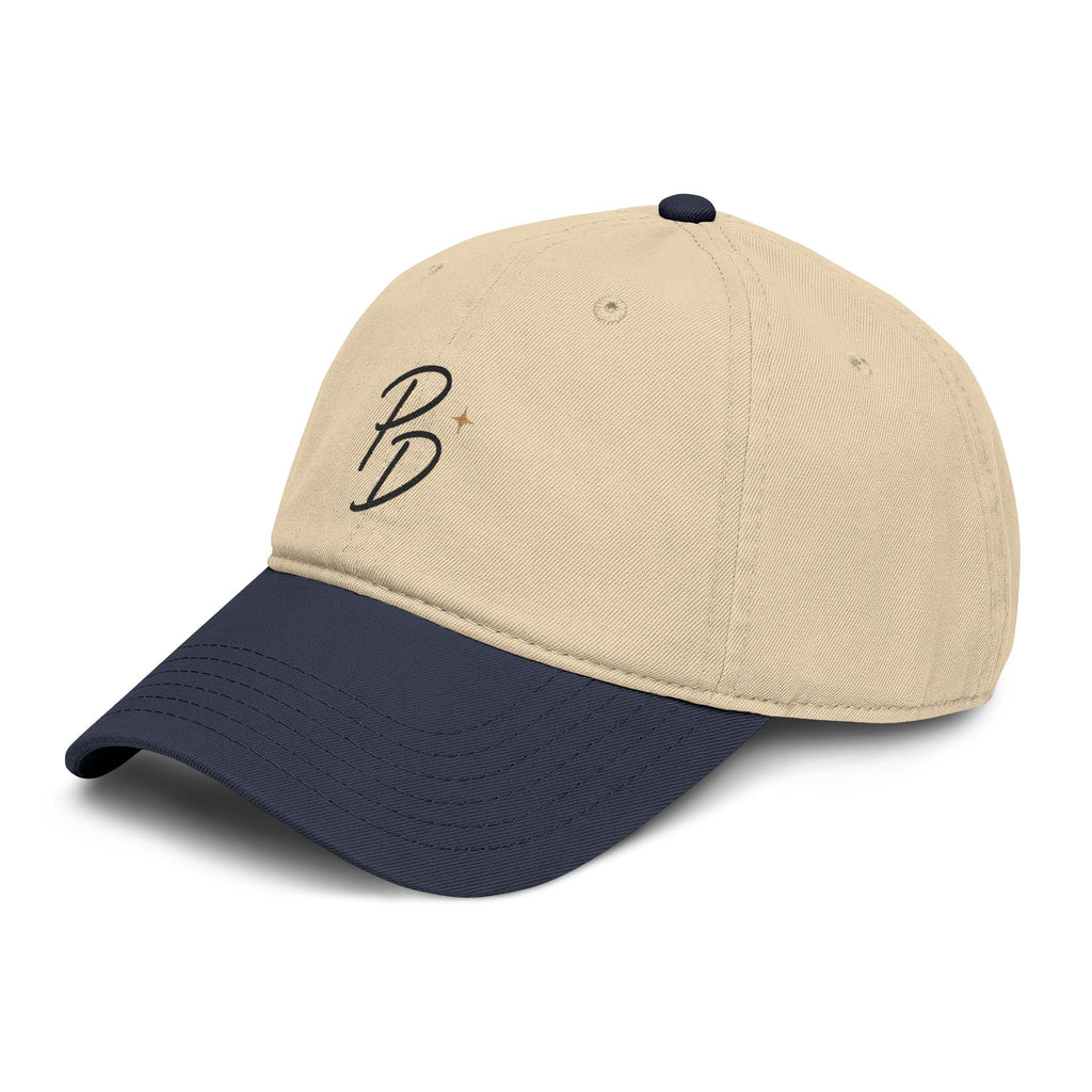 Washed Baseball Cap — Embroidered "PB" Logo Vintage Dad Hat