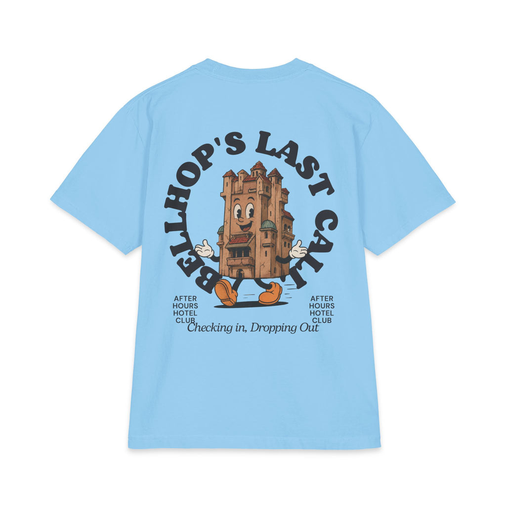 Bellhop’s Last Call Short Sleeve Tee — Vintage Hotel Mascot Graphic