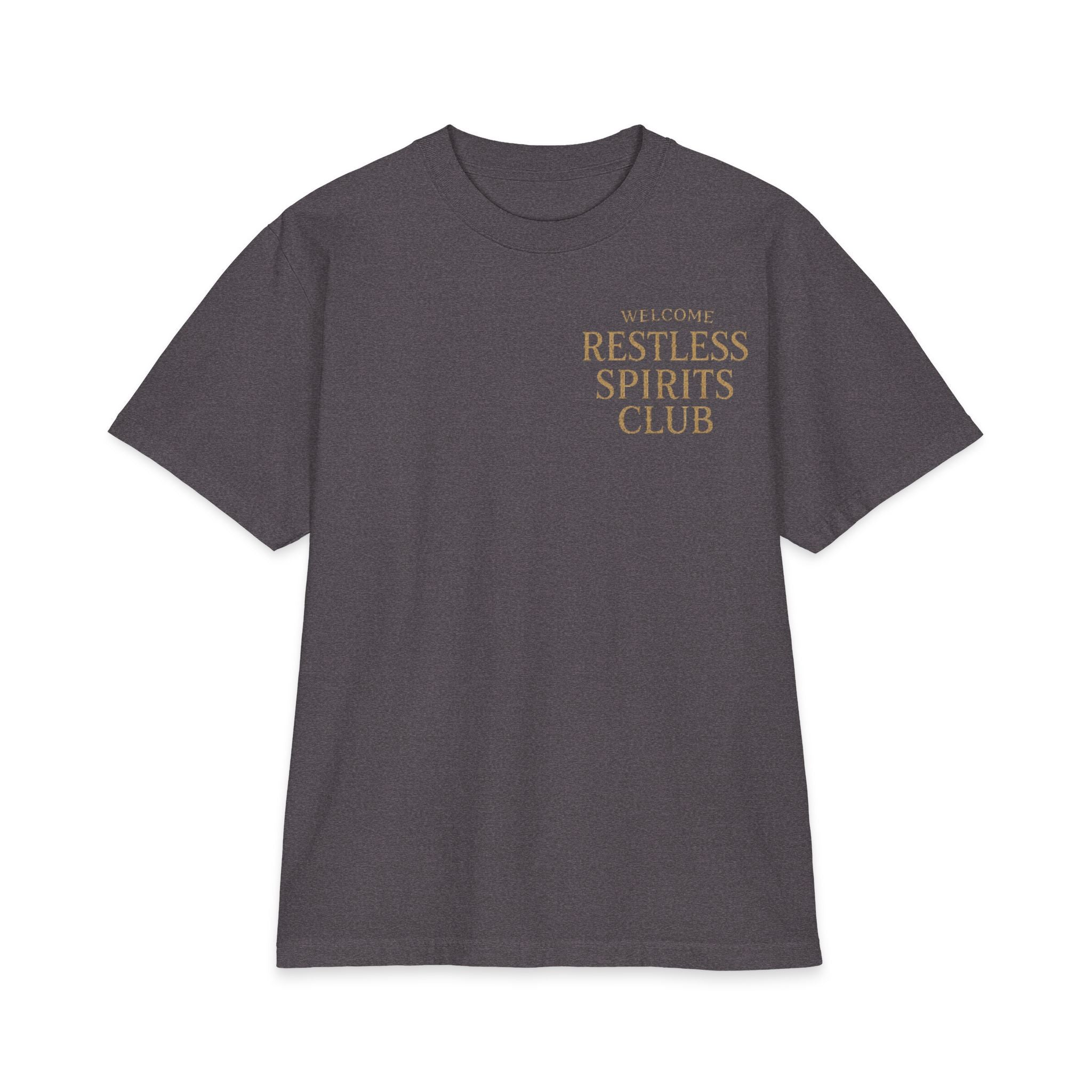 Restless Spirits Club Vintage Haunted Gate T-Shirt — "Welcome After Dark"